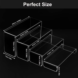 MerryNine 8pcs Clear Acrylic U Shaped Display Stands, Handicraft Storage Shelves (Rectangle)