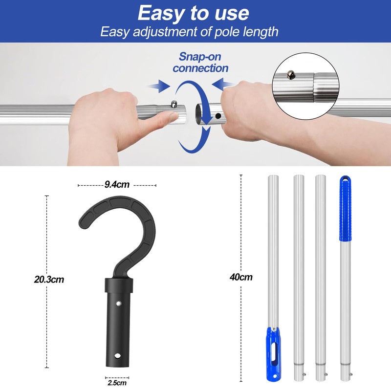 Pool Pole Hooks for Robotic Pool Cleaner with 2 PCS
