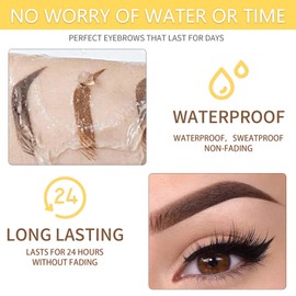 Eyebrow Pencil Dual-Sided Eye Brow Pencil, Fine Tip Rapid Brow Precise Sweatproof Brow Pen with Brow Combs (Grey)
