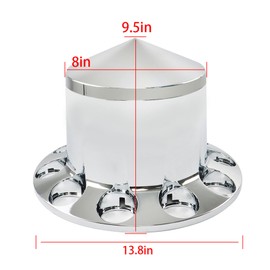 WFLNHB 4 Pack of Rear Screw-on Lug Covers 33mm Nut Covers Spiked Removable caps Replacement for Semi Truck Hub Cover Wheel Set Rear ABS Plastic Axle Wheel Cover Set