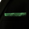 SHLAX&WING Green Check Men's Silk Pocket Square Extra Large 32cm,