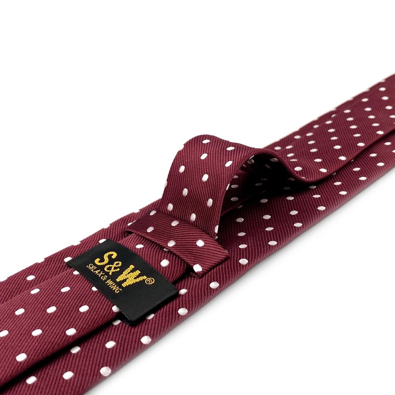 shlax&wing Men's Necktie Red White Dot Wedding