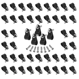 Suiwotin 60pcs 3/8 Inch Nylon Cable Clamps, R-Type Wire Cable Clips with M4 Screws, Screw Mounting Cord Fastener Wire Conduit Clamp for Wire Management (Black)