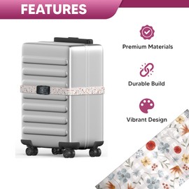 SANLOU - Premium Luggage Strap with Combination Lock - TSA Lock, Adjustable, Eye-catching Designs - Suitcase Strap - Suitcase Straps - Suitcase Strap Eye-catching - Luggage Strap with Lock