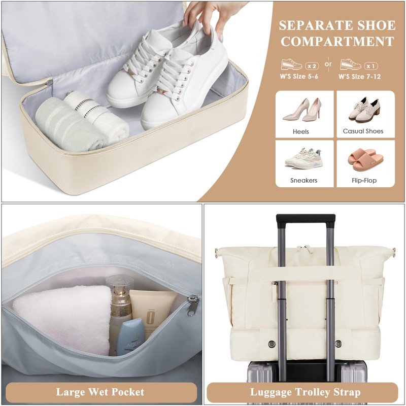 ETRONIK Gym Bag for Women, Personal Item Travel Bag with