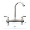 RV Non-Metallic Kitchen Faucet Brushed Nickel Two Handle-8" Main Body-High