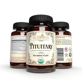 Organic Pituitary Blend - 60 Vegan Capsules in a Glass Bottle - for Maximum Pituitary Support - by Khroma Herbs