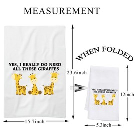 PLITI Giraffe Kitchen Towel Giraffe Lover Gift Yes I Really Do All Need These Giraffes Mom gift African Animal Lover Gift Giraffes keeper gift (Do need all giraffes TWU)
