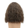 LAXSHZ Mens Long Brown Curly Hair Wig with Beard for