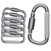 カラビナ 5個セット 小型 Dリング キーホルダー アルミ合金 高強度 多機能登山釦 超軽量 脱落防止