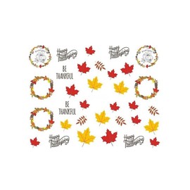 Autumn Leaf Maple Crown Thanksgiving Turkey Pumpkin Pie Fruit 3D Nail Sticker E449 Nail Wraps Stickers Manicure Supplies for Women Nails Full Long Lasting Easy Apply and Remove