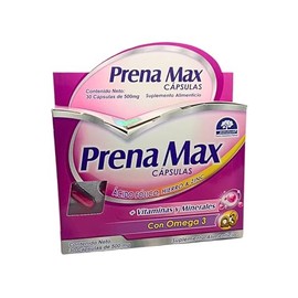 Natutech Prena Max 30 cápsulas Suplemento Cuidado Prenatal para Mujeres en Edad Reproductiva Embarazadas y durante la Lactancia