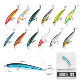 Mingzhe Fishing Lure Kit Saltwater Freshwater Hard Bait Lures Shallow Crankbait Fishing Lewers for Bass Panfish Crappie