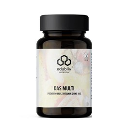 edubily nutrition® Multivitamin Kapseln ohne Jod mit Vitaminen, Mineralien & Spurenelementen wie Chrom, Kupfer, Mangan, Molybdän, PQQ, Q10, Selen, Zink, ohne Eisen - 90 kleine Kapseln (Multi ohne Iod)