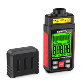 KAIWEETS Non Contact RPM Tachometer with Reflection Tape, 10-99999 RPM High Accuracy Laser Digital Tachometer with Large LCD, RPM Meter with Backlight, Data Hold, and Max/Min/AVG Function