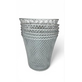 Essentials Wire Mesh Waste Basket (6, White)