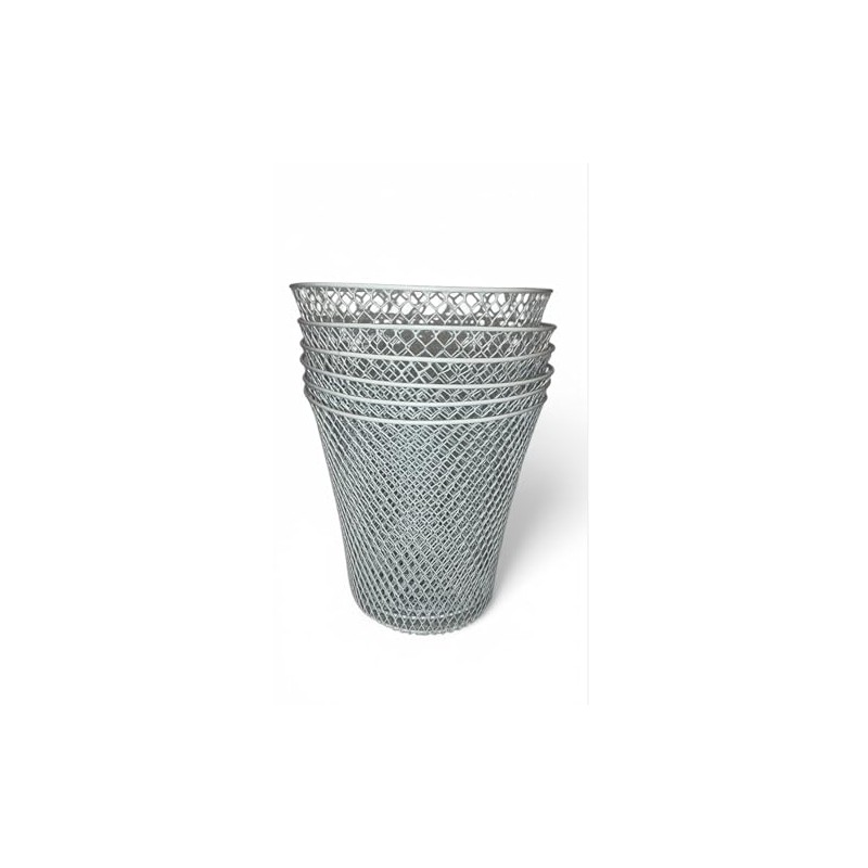Essentials Wire Mesh Waste Basket (6, White)