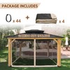 EAGLE PEAK Gazebo Replacement Mosquito Netting 10'x12', 4-Panel Screen Sidewalls
