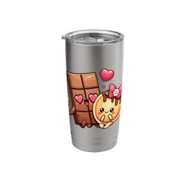 Choco And Pancake Couples Love Matching Chocolate Day Stainless Steel Insulated Tumbler