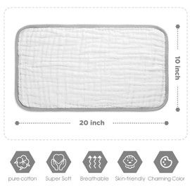 MUKIN Baby Burp Cloths Sets for Unisex Newborn Burping Clothes 6 Pack Bibs Rags for Boys and Girls (Grey)