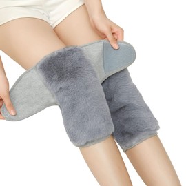 NICEYEA Knee Pads Non-Slip Knee Warmer Elastic Knee Support Winter Warm Knee Pads Thermal Knee Brace with Velcro Leg Warmers Heat Therapy for Motorcycle Cycling