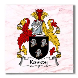 Carpe Diem Designs Kennedy Family Crest/Coat of Arms Ceramic Tile for Coaster, Hot Plate, Trivet or Decorative Accent