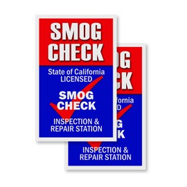 Smog Check (2-Pack) 24" x 36" Vinyl Decals | Sign Insert Peel & Stick Decals Stickers Window Signs
