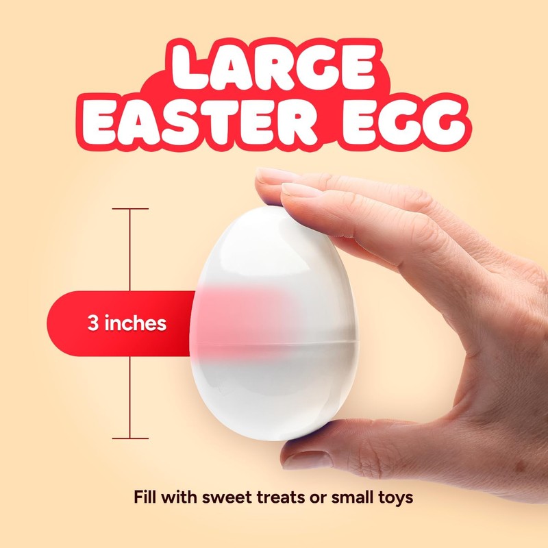 Entervending Easter Eggs 3” - Clear Fillable Plastic Capsule –