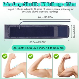 Huiguli XL Blood Pressure Cuff for Big Arms, 22-52 CM Circumference Fit, Compatible with BP Monitors, Large Adult & XXL Cuff Replacement