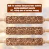 XINBADA 17" Premium Wood Rolling Pin with European Embossed Designs