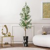 Artificial Tree in Black and White Leaf Pattern Planter, Fake