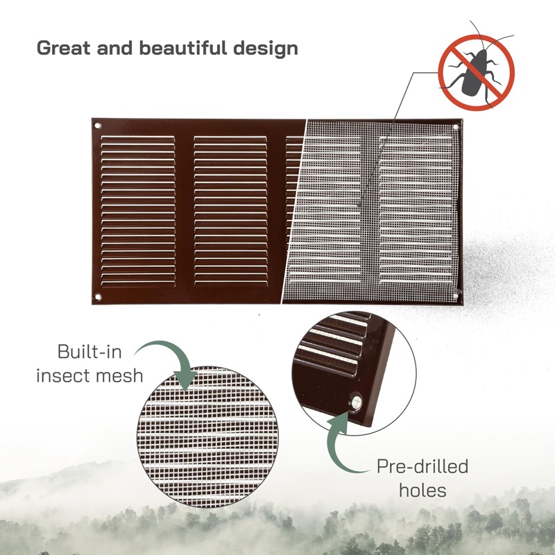 Vent Systems 16" x 8" Inch (Overall Dimensions) Pack of