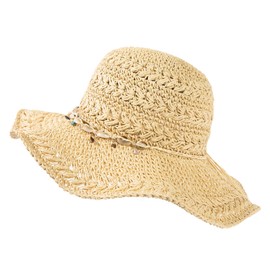 Comhats Women's Summer Straw Hat Foldable Handmade Beach Hat UV Protection, 94558_beige