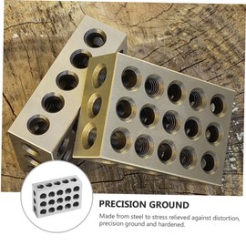 jojofuny 23hole Milling Machine Vise Parallel Pad Flat Contours Block for Accurate Positioning Drilling Milling Grinding and Assembly Work Easy Installation