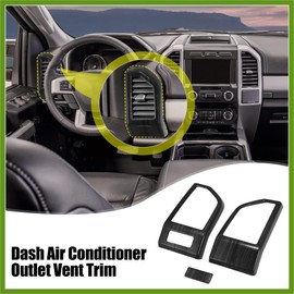 HOPESPANNER 3pcs Wood Grain Pattern Black Dashboard Panel Air Conditioner Outlet Vent Covers Trim for Ford F150 2015 2016 2017 2018 2019 2020 Vehicle Components