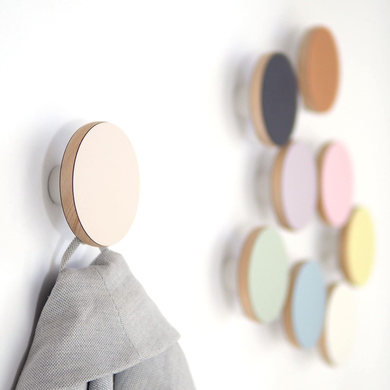 bomidé - Round Wall Hooks in Various Colours (2 x