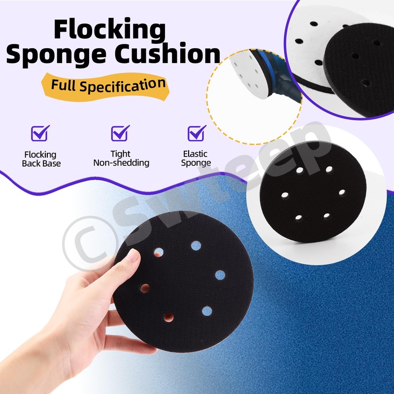 Swpeet 5Pcs 3-Inch No Hole Hook and Loop Soft Polyester