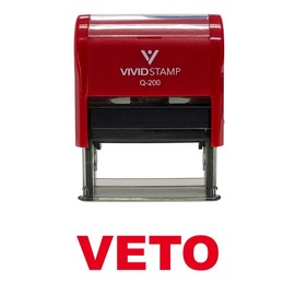 Veto Self Inking Rubber Stamp (Red Ink) - Medium