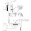 Olympia D-820T-MB Overflow and Waste Drain Trim Kit Matte Black
