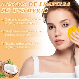 Set de Baño y spa Corporal,Turmeric Wash and Care 3 Piece Set,Turmeric Face Wash with Brush,Almohadillas exfoliantes,Es Adecuado Para Todo Tipo De Piel, Facial Espumoso Iluminador con cepillo Que Puede para regalos navideños
