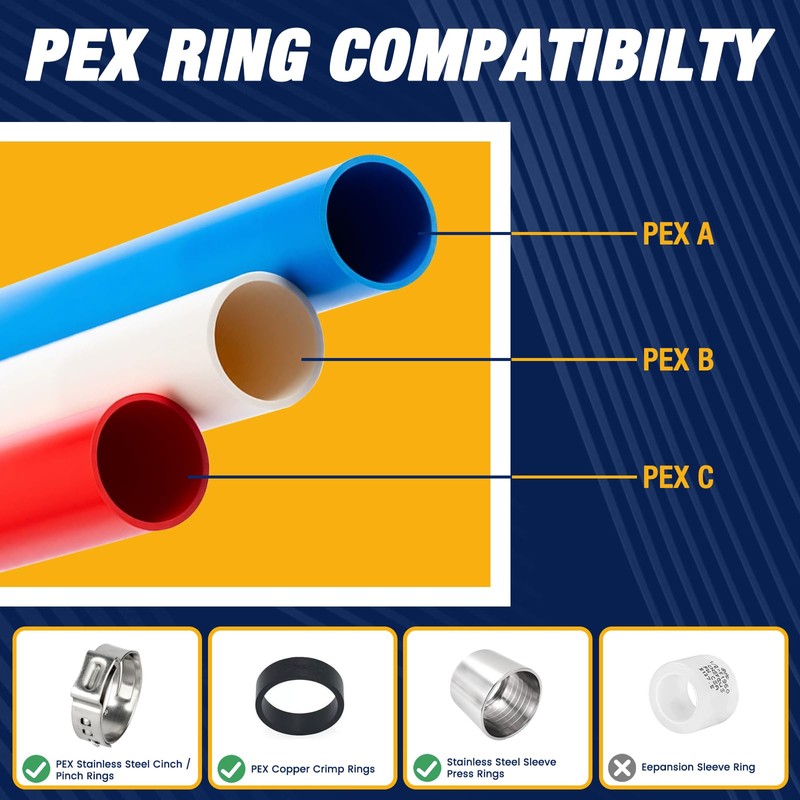 ABBIEMO 12PCS 1/2” Propress x 1/2" PEX Adapter Crimp Fittings