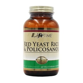 Life Time Red Yeast Policosanol 60 Vegetable Capsules, 60 Vegetable Capsules, 3 Pieces / 라이프 타임 홍국 폴리코사놀 60 베지캡슐, 60 베지캡슐정, 3개