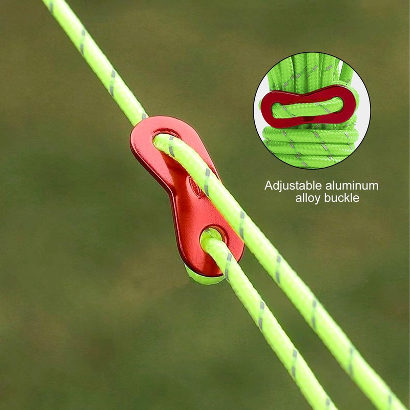 Reflective Tent Guy Ropes, 10 PCS Green Tent Guide Rope