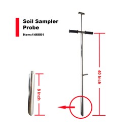 LGXEnzhuo Soil Sample Prob Stainless Steel Soil Boring Drill T Handle Soil Test Tool with Sample Ejector and Foot Pedal for Soil Sampling 1.5inch Diameter
