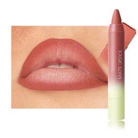 BINGBRUSH 2in1 Gradient Lip Liner & Lipstick Combo,Matte Longwear Waterproof Lip Pencil with Cone Tip,Smudge Proof Crayon for Flawless Ombre Contour,Women's Long Lasting Makeup Set (2#Peach Heat)