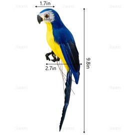 AUEAR, 9.8 Inch Blue Artificial Birds Realistic Parrot Decor Model for Decoration Craft