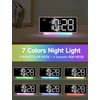 Cadmos Modern Curved Cute Digital Alarm Clock,Colorful Led Display,Adjustable Volume,Weekday/Weekend