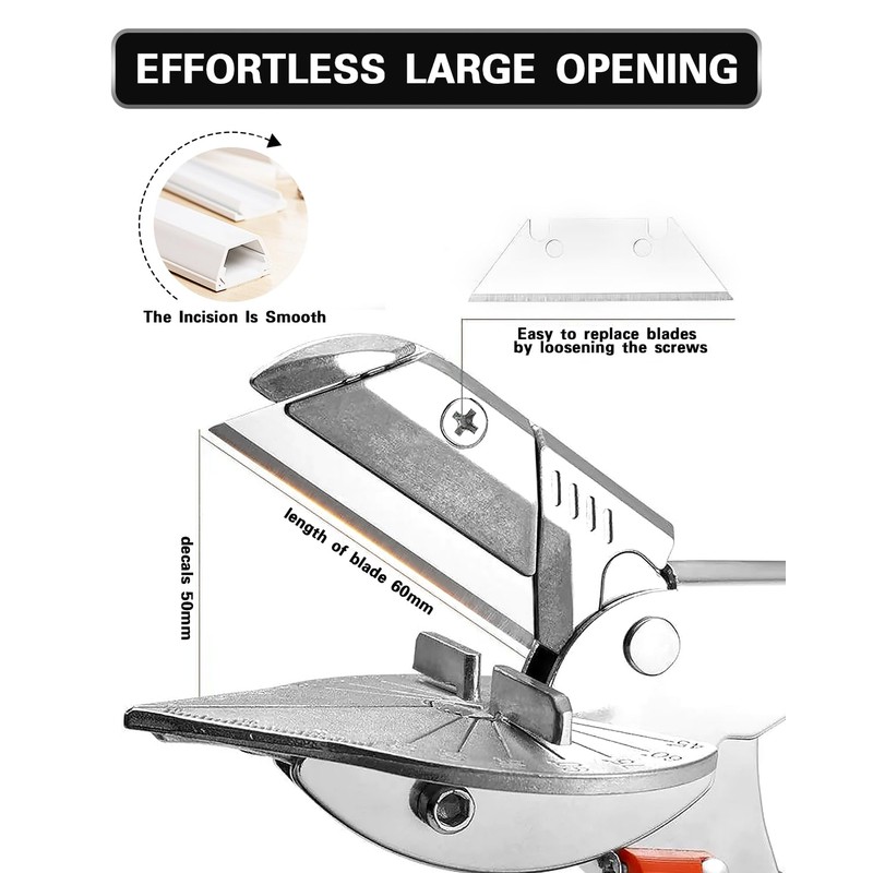 HOHXEN Multifunction Trunking Scissors, 45°-135° Multi-Angle Mitre Scissors, Quarter Round