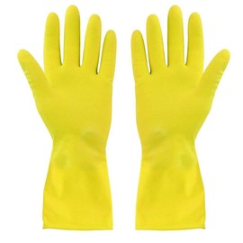 Elliott Household Cleaning Gloves, Latex Washing Up Gloves with extra long cuff and soft breathable lining, Long lasting quality in a Medium size, Yellow
