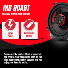 MB Quart XK2-113 5.25-Inch 180 Watt 2-Way Coaxial Speaker System for Premium Car Audio